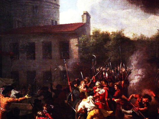 Charles Thévenin (1764-1838) "La detención del gobernador de la Bastilla", entre 1790 y 1794. Óleo sobre lienzo. El Museo Carnavalet (Musée Carnavalet), barrio de Le Marais, Paris, Francia

