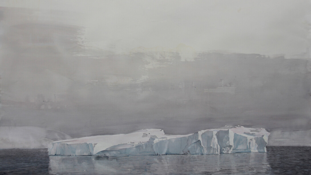 Emma Stibbon, Berg Antarctica, 2014, watercolour and graphite, 151 x 212 cm, © Courtesy of the artist and Alan Cristea Gallery
