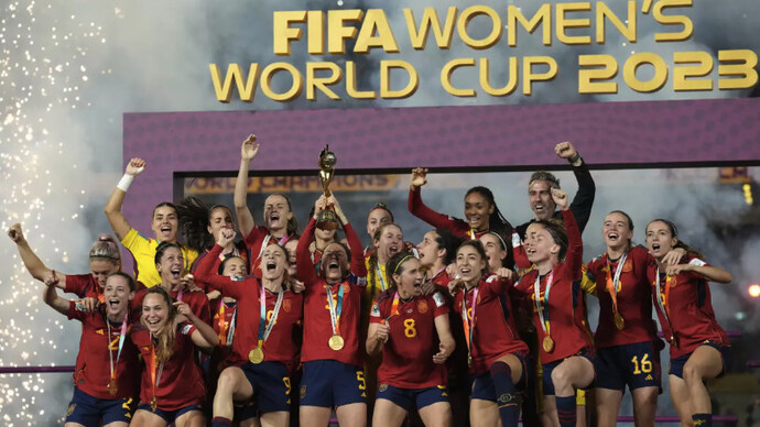 Celebrando el triunfo. Selección española, campionas mundiales, 20 de de agosto 2023, Sidney, Australia