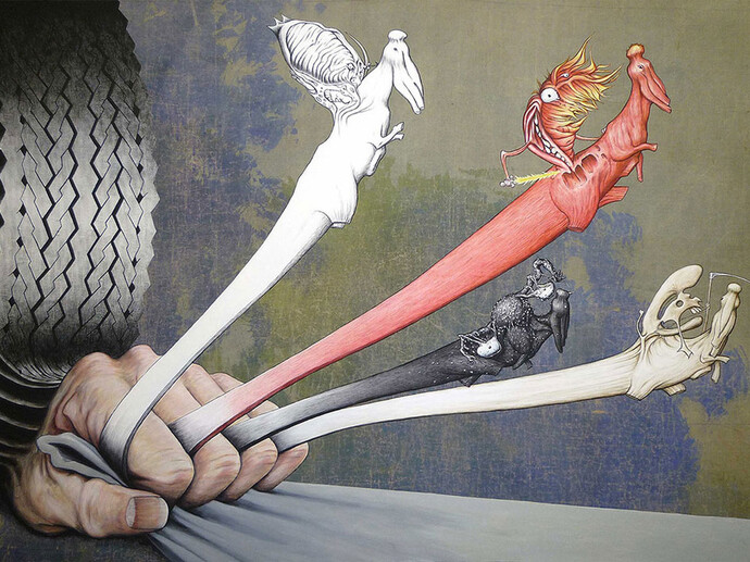 Jim Shaw, Untitled, 2013, Acrylic On Muslin, 48 x 72 Inches, Courtesy Metro Pictures, New York