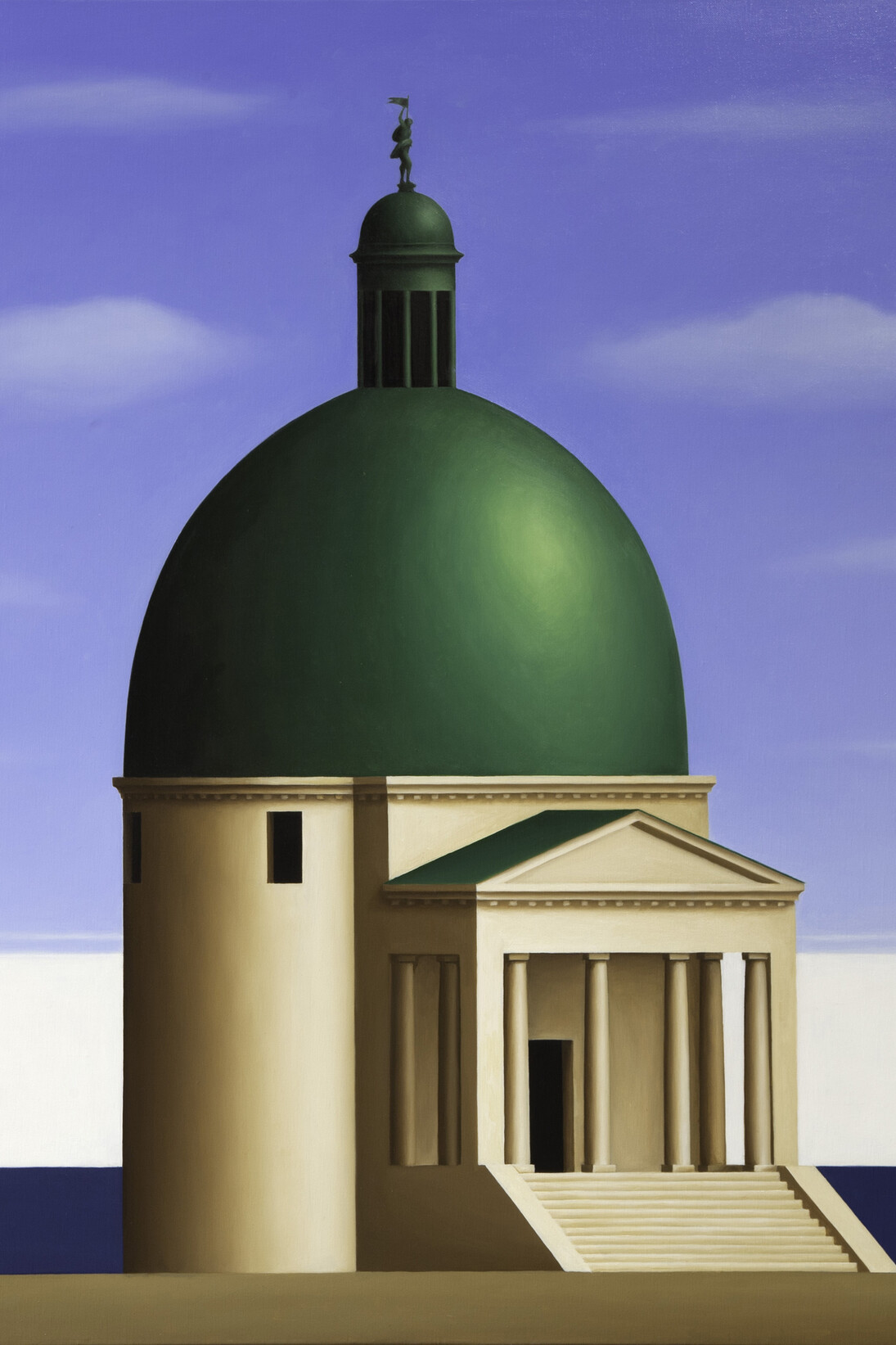 Renny Tait, San Simeone Piccolo Blue Sky (detail), 2014, Oil on linen, 76 x 76 cm, 29 7/8 x 29 7/8 in, Courtesy of Flowers Gallery - New York. Copyright © the Artist
