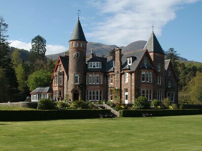 The exterior of the Torridon Hotel, Scotland