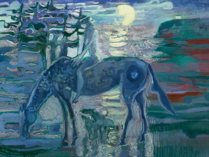 Eugenie Vronskaya, Caithness Moon, oil on canvas, 20 x 30 inches, 51 x 76 cms