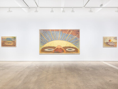 Martyn Cross, Of oil and Earth, exhibition view. Courtesy of Hales Gallery