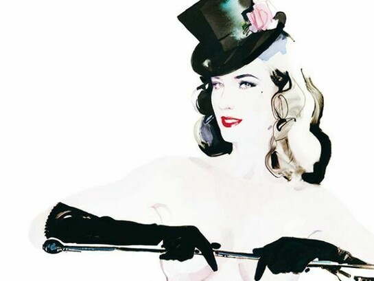 Dita von Tease in A Magazine Curated by Stephen Jones - illustrated by David Downton