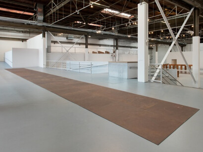Carl Andre, Exhibition view. Courtesy of Moca