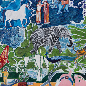 Rekha Rodwittiya, Home is wherever you are (detail), 2026. Courtesy of Sakshi Gallery