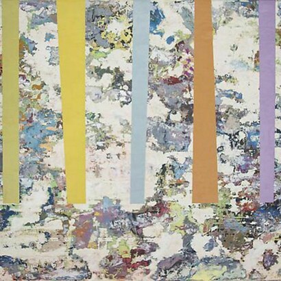 Perry Burns, Satellite (detail), 2014, oil on canvas, 36 x 60 inches