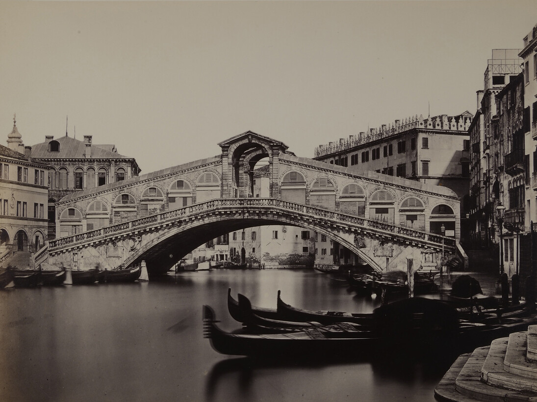 The Rialto Bridge, Venice, with the Fondaco dei Tedeschi Behind, Carlo Ponti © National Museums Liverpool