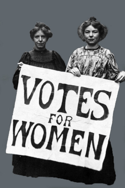 Annie Kenney y Christabel Pankhurst, sufragistas