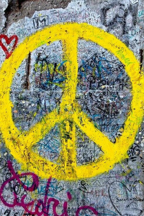 Símbolo amarelo da paz