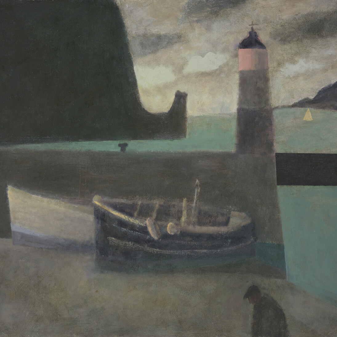 Nicholas Turner, Lighthouse at Mullion Cove, 14 x 15 inches, Oil on board