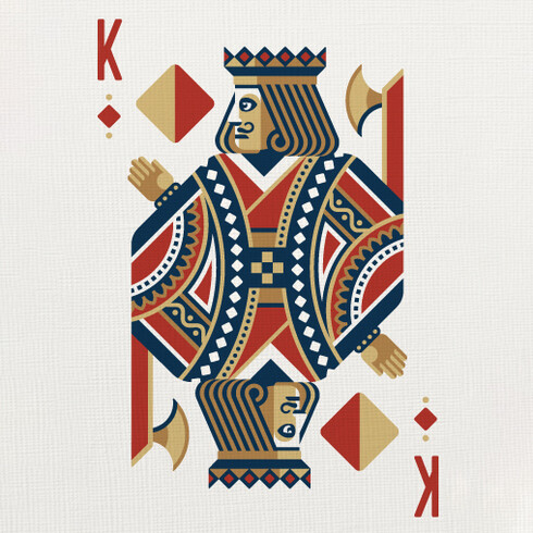 Rey del palo de diamantes en una baraja inglesa