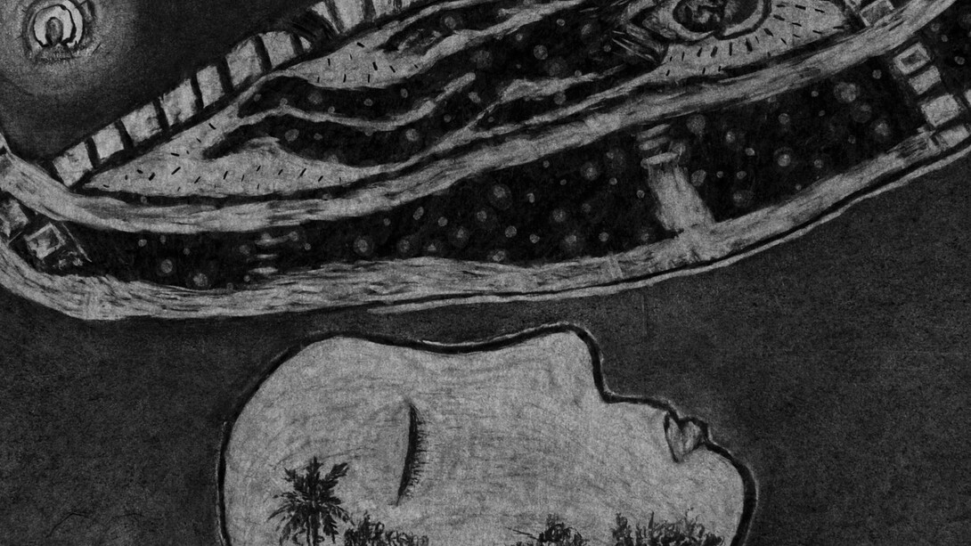 Sadik Kwaish Alfraji, Ali's Boat (detail), 2015, video installation