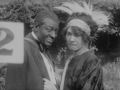 Production still from Bert Williams Lime Kiln Field Day Project. Bert Williams and Odessa Warren Grey