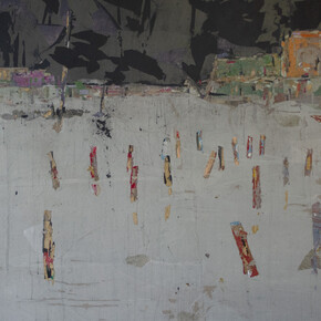 Tammam Azzam Untitled, 2019
Paper collage on canvas 63 x 94 inches
Credits:
Courtesy of the artist and Haines Gallery