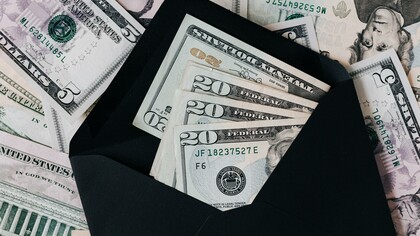 Dollars in an envelope 
