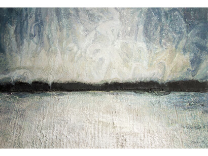 Northern Lights, 2014, concrete and acrylic on canvas, © David Hepher, courtesy of Flowers Gallery, London and New York