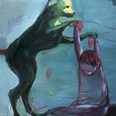 Cão [Dog], 2019, oil on canvas, 220 x 190 cm