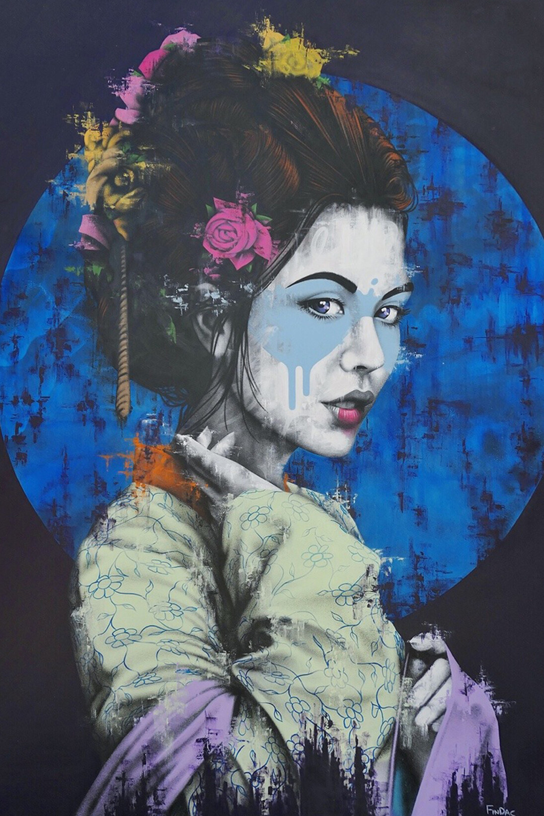 Fin DAC, Yuansu, 2017 Acrylic and spraypaint on canvas, Jewel Goodby Contemporary