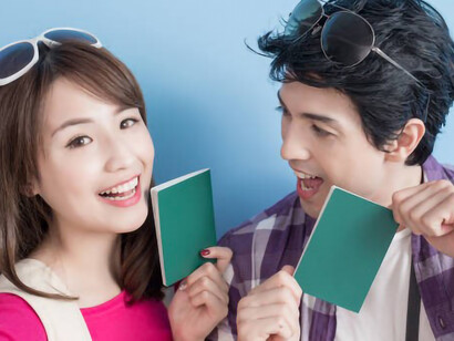 The young couple happily received their ID cards