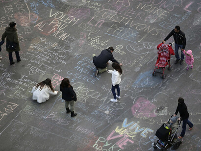 Bruxelles, Place de la Bourse, 
after the terrorist attacks of 30 March