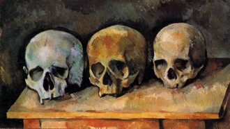 «Tres calaveras» (hacia 1900), Paul Cezanne