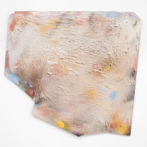 Jules Olitski, "OG Challenge- Two," 1986. Water based acrylic and oil based enamel on plexiglas. 47 x 49 inches; 119.4 x 124.5 cm. © Estate of Jules Olitski/Licensed by VAGA, New York, NY