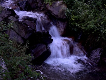 Is this cascading stream in Devalsari (Uttarakhand, India) reaching a crescendo of fun and play? © Ashish Kothari