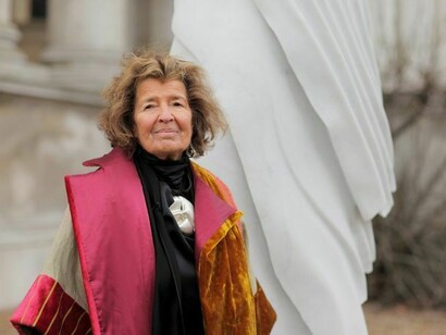 The sculptor, Helaine Blumenfeld  
