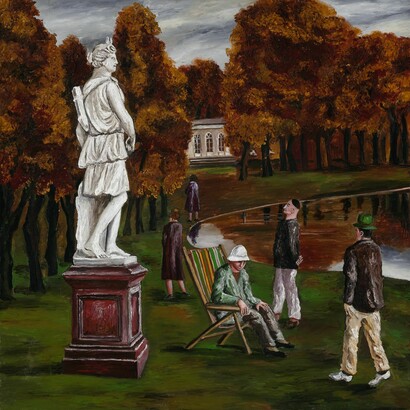 N.I. Nesterova, Autumn in the park. Left part of the triptych. 1984–1985. Courtesy of New Tretyakov Gallery