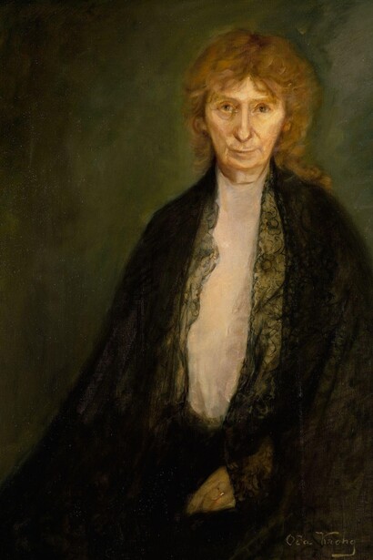 Oda Krohg, "Ritratto dell' autrice Rota Margrethe Vullum", 1906, Nasjonalmuseet for kunst, arkitektur og design, Oslo, Norvegia