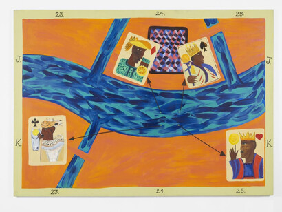 Lubaina Himid, Venetian Maps (Kings), acrylic on canvas, 60.04x84.06 in, 152.5x213.5 cm