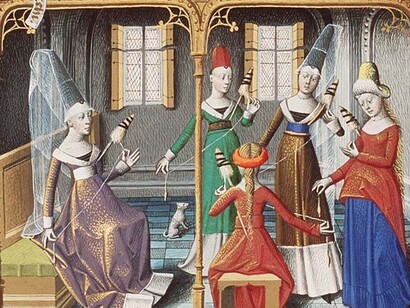 Donne al telaio con fusi