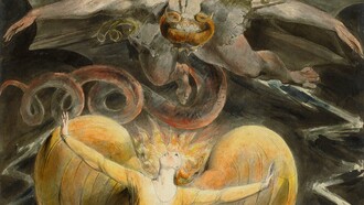 "El gran dragón rojo y la mujer vestida de Sol", acuarela, William Blake, entre 1805 y 1810