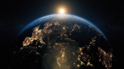 Ciudades iluminadas del planeta Tierra vistas desde el espacio