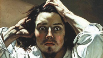 En "El desesperado" (1843-1845) Courbet mira directamente al espectador con los ojos desencajados, abiertos de par en par y llenos de angustia