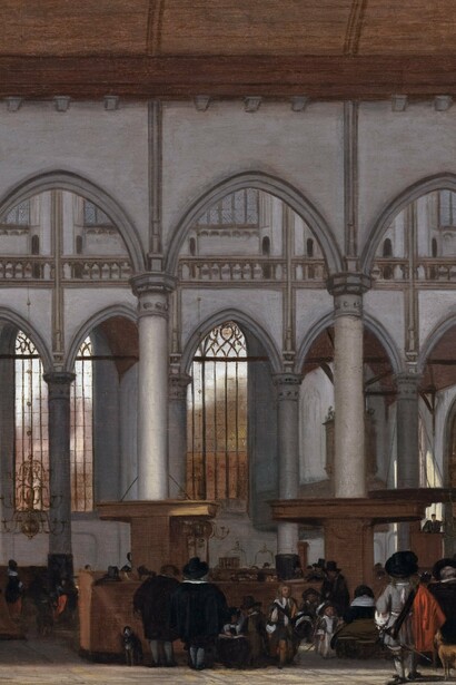 "Interior de la Oude Kerk (Nave sur)", óleo sobre lienzo, Emanuel de Witte, 1659