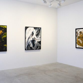 Kazuo Shiraga and Akira Kanayama, Plus-minus, exhibition view. Courtesy of Fergus McCaffrey Gallery