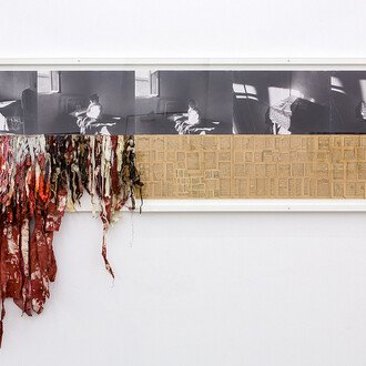 Nil Yalter, Rahime, Kurdish Women from Turkey, 1979, video, black and white photographs, drawings, installation