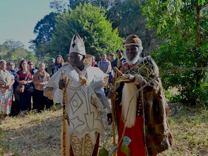 Elders Mathenge Iregi and Itonga blessing GTA Assembly, Nanyuki, central Kenya, 8.8.2023 @ Ashish Kothari