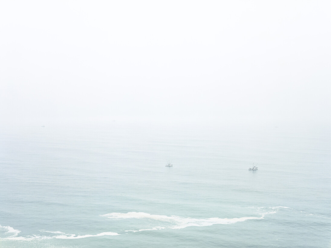 Trevor Paglen, NSA-Tapped Fiber Optic Cable Landing Site, Point Arena, California, United States, 2014, C-print, 121.9 x 152.4 cm, two parts, 48 x 60 in, two parts. Edition 4 of 5 with unique collage
