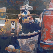 Dana Brown, This is Now (detail), 2023. Encaustic, 15 x 24 inches, 16-1/2 x 25-1/4 inches framed. Courtesy of Momentum Gallery