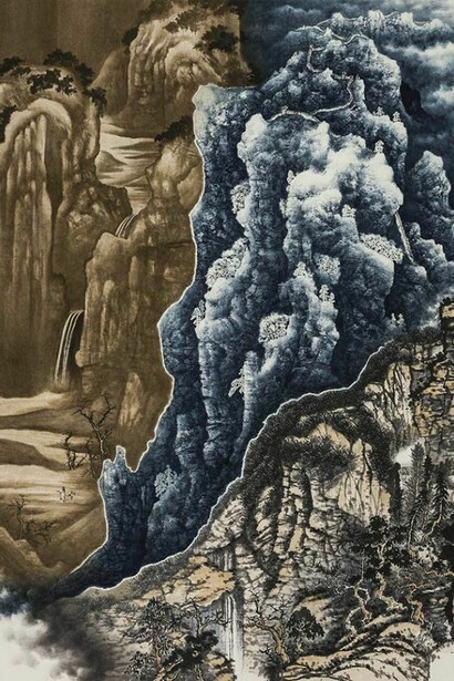 Jizi, Dimension of Ages, 2013, Ink on xuan paper, 183 x 145 cm