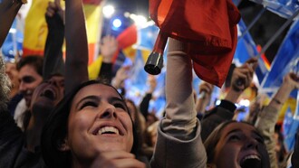 Manifestación en la Plaza de España