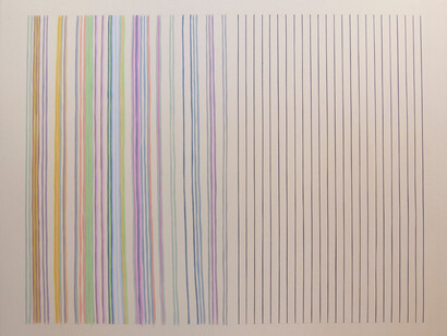 GENE DAVIS, Mirror, 1977 , Acrylic on canvas 
91 x 113 1/2 inches, 231.1 x 288.3 cm

