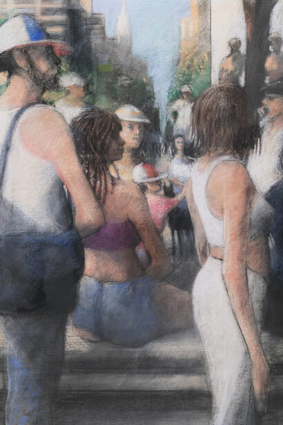 Bill Jacklin, Onlookers, Washington Square I, 1986-2005. Courtesy of M+B Gallery 