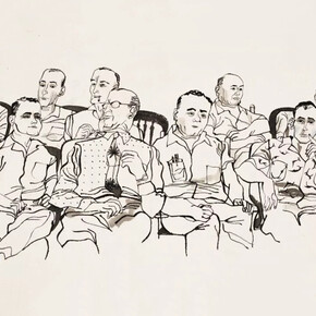 Franklin McMahon, The twelve jurors at the trial, 1955. Courtesy of Chicago History Museum