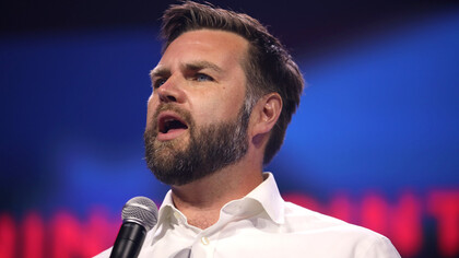 J. D. Vance addressing the audience