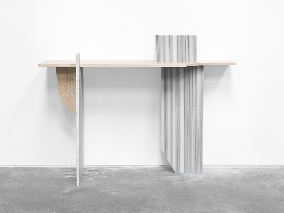 Robert Stadler, Cut_Paste #1, 2013, marble, aluminium, h112 l150 w51 cm / h44 l59 w20 in, limited edition of 8 + 4 ap, Courtesy Carpenters Workshop Gallery 